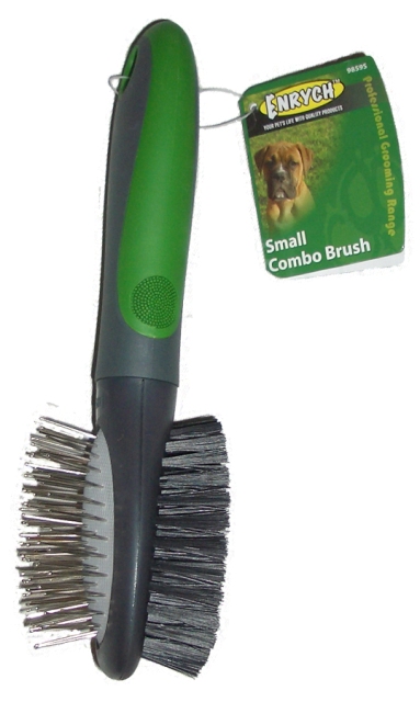 9859s Pet Combination Brush Small, Green And Gray Series