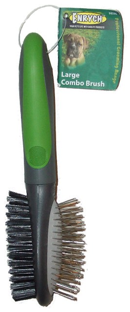 9859l Pet Combination Brush Large, Green And Gray Series