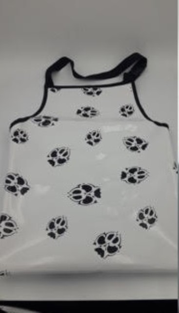 0017 Groomers Apron For Pets, White And Grey