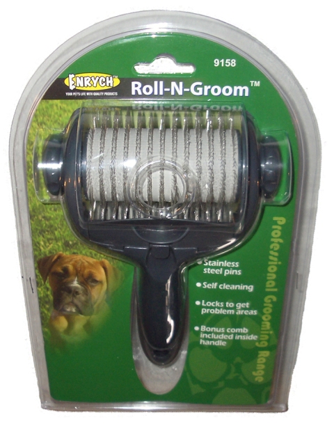 9158 Rolling N Groom Pet Self Cleaning Slicker Brush