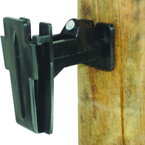 102140 Wood Post - 2 In. Polytape Nail On Offset Insulator, Black