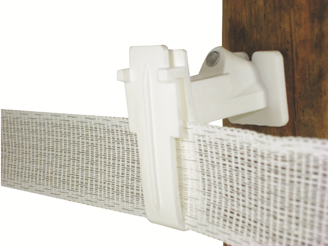 102141 Wood Post - 2 In. Polytape Nail On Offset Insulator, White