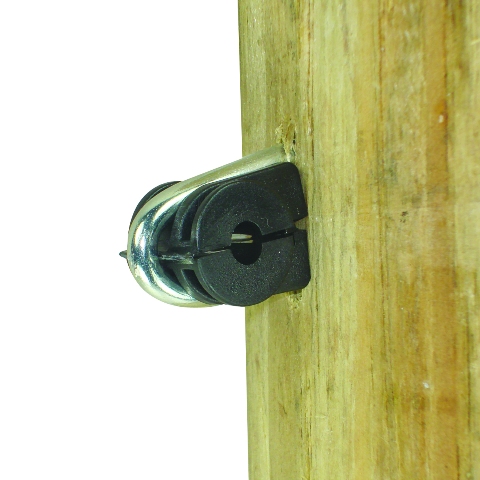 102169 Wood Post - Staple On Clamp Insulator - Wire, Black