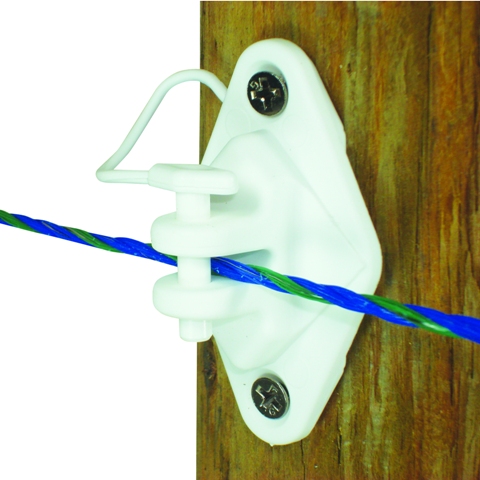 102397 Wood Post - Pinlock Nail On Insulator - Polywire & Wire, White