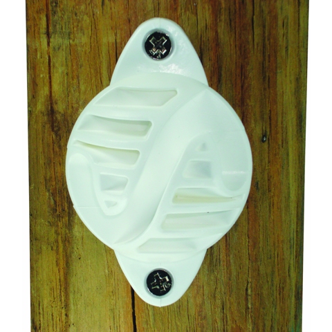 653003 Wood Post, Nail On Insulator - Polyrope, White