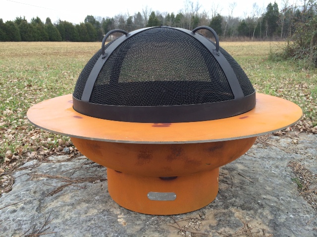 24 In. Saturn With Lid Match Lit Fire Pit, Propane