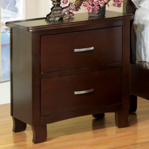 Idf-7599n Crest View Brown Cherry Contemporary Night Stand