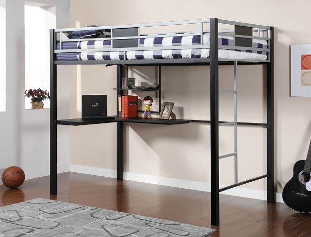 Idf-bk1027 Clifton Metal Full Loft Bed With Workstation