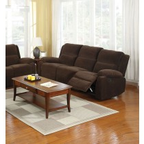 Idf-6554-s Haven Dark Brown Flannelette Recliner Sofa