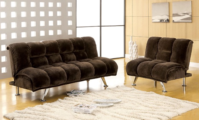 Idf-2904db Champion Fabric Futon Sofa Bed - Dark Brown