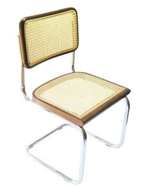 21 In. Cesca Cane Side Chair - Chrome & Walnut