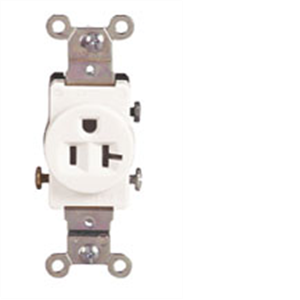 Cooper Wiring - Eagle 1877w White 20amp 125 Volt Single Receptacle Box Pack