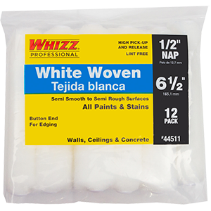44511 6.5 X 0.5 In. White Flex Woven Roller Cover, 12 Pack