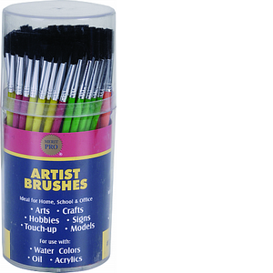 11 Pony Hair Brush Cylinder With 144 Artist Brushes