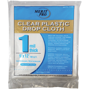 384 9 X 12 Ft. 1 Mil. Dynamic Plastic Drop Cloths Flat Pack