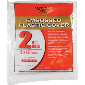 387 9 X 12 Ft. 2 Mil. Dynamic Embossed Plastic Drop Cloth Flat Pack