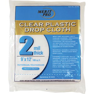 383 9 X 12 Ft. 2 Mil. Dynamic Plastic Drop Cloths Flat Pack