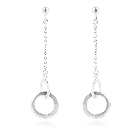 Enchanted Circles Earrings - White Gold Sterling Silver 925