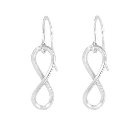 Infinity Earrings - White Gold Sterling Silver 925
