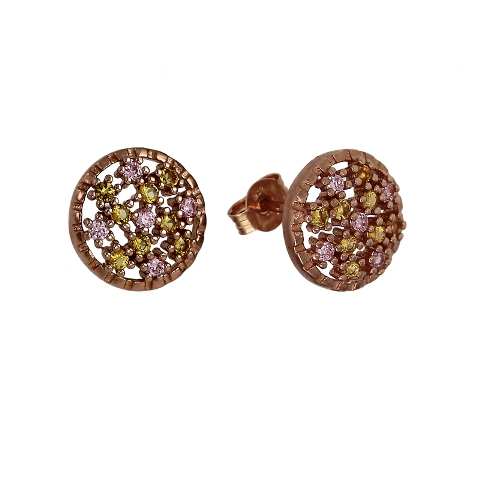 Glittering Star Flakes Earrings - Rose Gold Sterling Silver 925