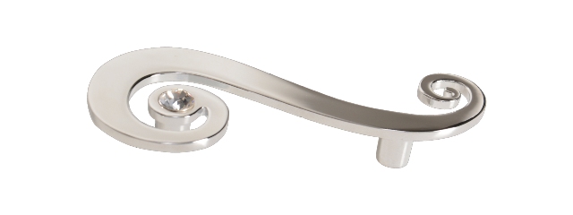 71820064-l Spiral Crystal And Polished Chrome Pull Large Handle