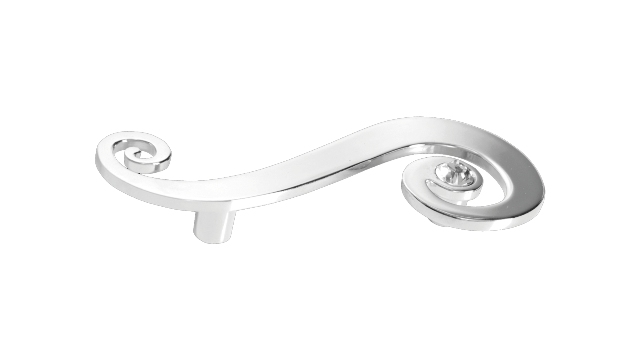 71830064-r Spiral Crystal And Polished Chrome Pull Handle