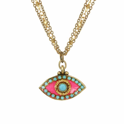 18-22 In. Pink Evil Eye Necklace