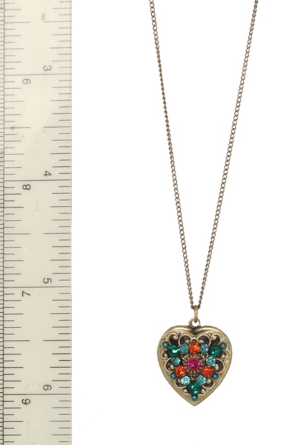 18-22 In. Small Multi Color Heart Necklace