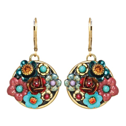 1.85 In. Round Floral Earring