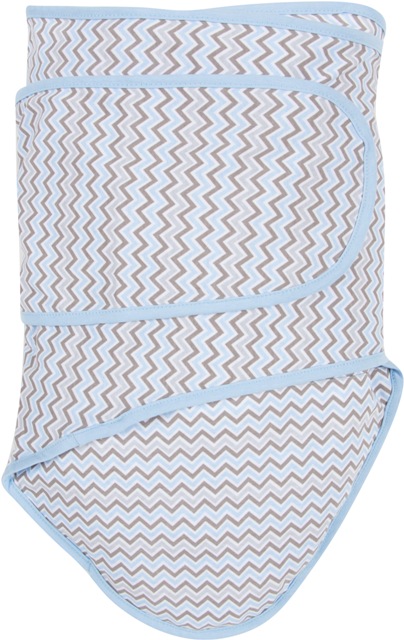 Chevrons With Blue Trim Baby Swaddle Blanket