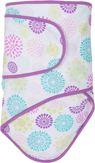 15144 Colorful Bursts With Purple Trim Baby Swaddle Blanket