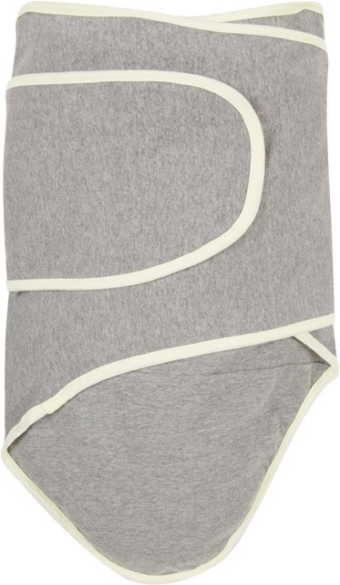 Gray With Yellow Trim Baby Swaddle Blanket