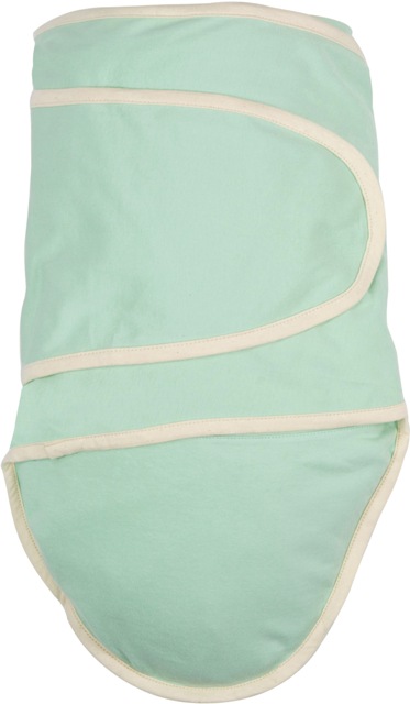 Green With Beige Trim Baby Swaddle Blanket