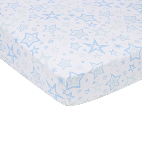 6944 Blue Stars Muslin Crib Sheet
