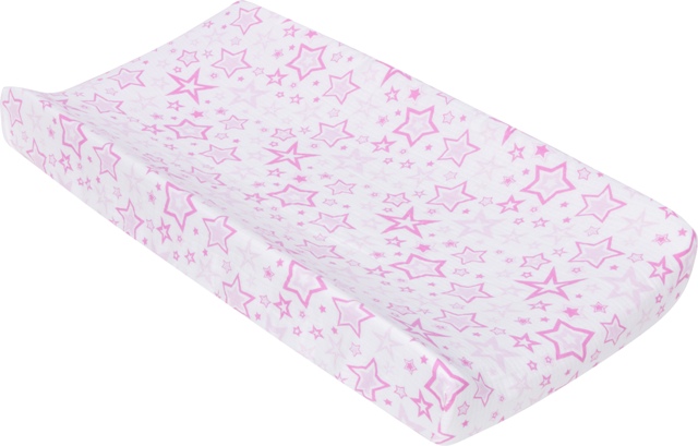 8146 Pink Stars Muslin Changing Pad Cover