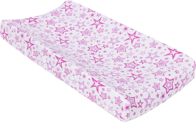 8344 Radiant Orchid Stars Muslin Changing Pad Cover