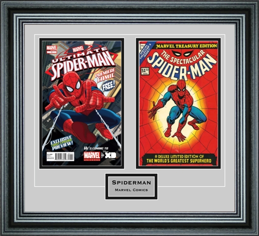 Dbcmceng-pm Double Comic Book Frame With Engraving In Premium Moulding