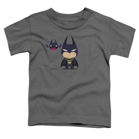 Batman-cute Batman - Short Sleeve Toddler Tee - Charcoal, Medium 3t