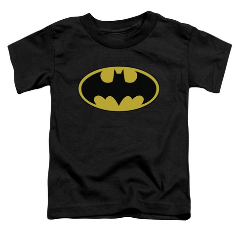 Batman-classic Logo - Short Sleeve Toddler Tee - Black, Large 4t