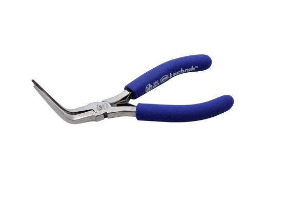 Serrated Jaws Bent Needle Nose Pliers - 6 Inch