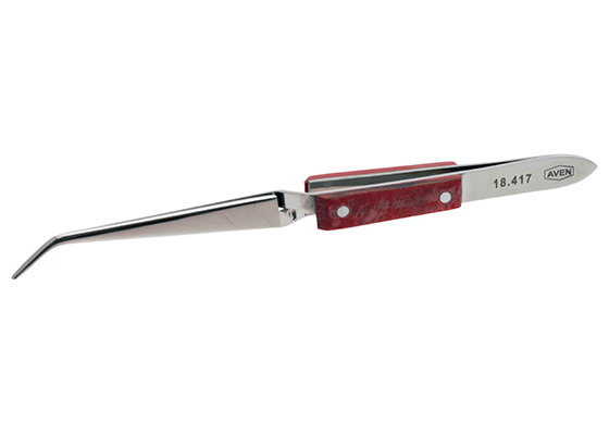 18417 Curved Tweezers With Fiber Grip - 6.5 Inch