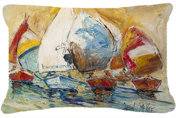 Jmk1037pw1216 Buzzards Sailboat Race Canvas Fabric Decorative Pillow