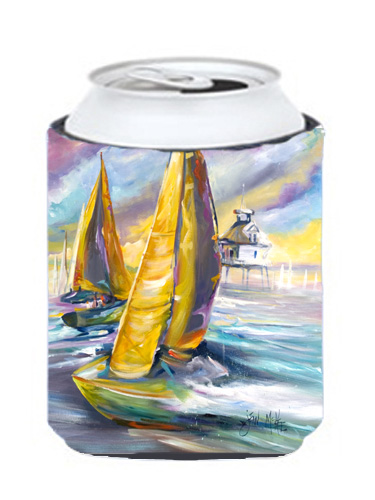 Jmk1234cc Middle Bay Lighthouse Sailboats Can & Bottle Hugger