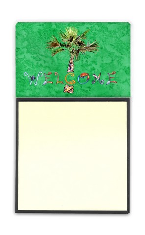 8710sn Welcome Palm Tree On Green Sticky Note Holder