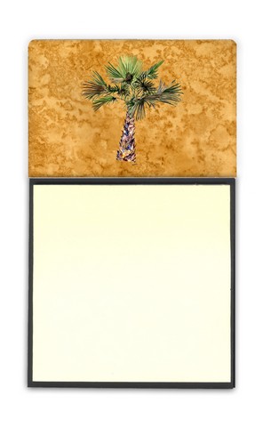 8706sn Palm Tree On Gold Sticky Note Holder