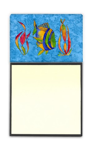 8713sn Troical Fish And Seaweed On Blue Sticky Note Holder