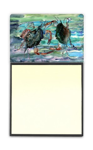 8954sn Watery Teal And Purple Crabs Sticky Note Holder