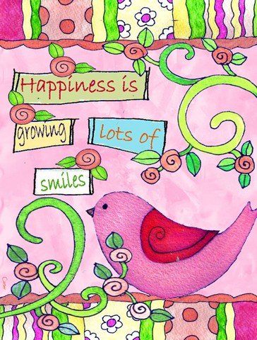 PJC1050CHF Flower Happiness In Growing Flag Canvas House Size