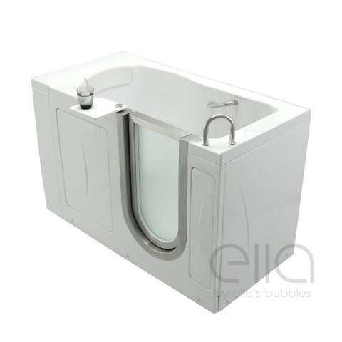 Ella 03107 4.33 Ft. X 30 In. Elite Acrylic Walk-in Soaking Bathtub In White With Left Drain & Door