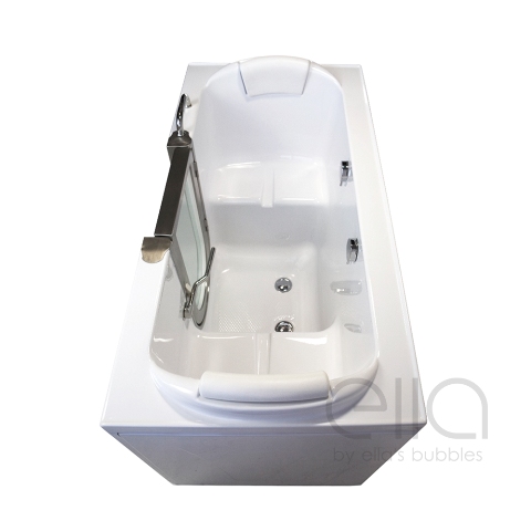 Ella 03085 5 Ft. X 30 In. Companion Two Seat Acrylic Walk-in Soaking Bathtub In White With Center Drain & Door